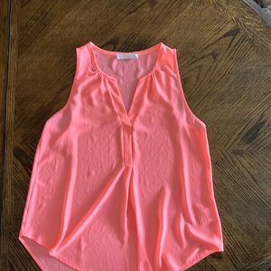 Lush ladies sheer sleeveless tank neon